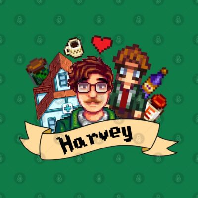 Harvey Stardew Valley Throw Pillow Official Stardew Valley Merch