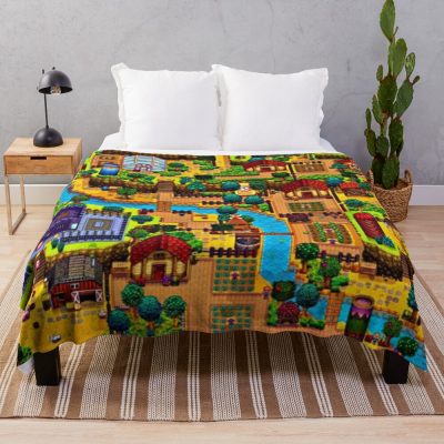 Stardew Valley Map Throw Blanket Official Stardew Valley Merch
