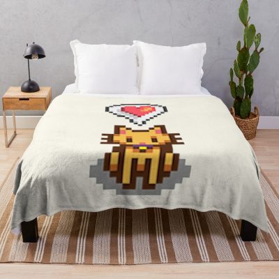 Stardew Valley Happy Cat 2 Throw Blanket Official Stardew Valley Merch
