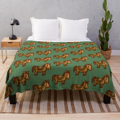 Stardew Valley Pixel Horse Throw Blanket Official Stardew Valley Merch