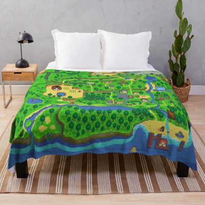 Stardew Valley Map Throw Blanket Official Stardew Valley Merch