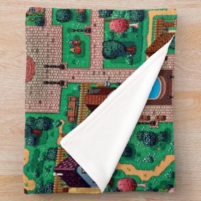 Stardew Valley Town Map Throw Blanket Official Stardew Valley Merch