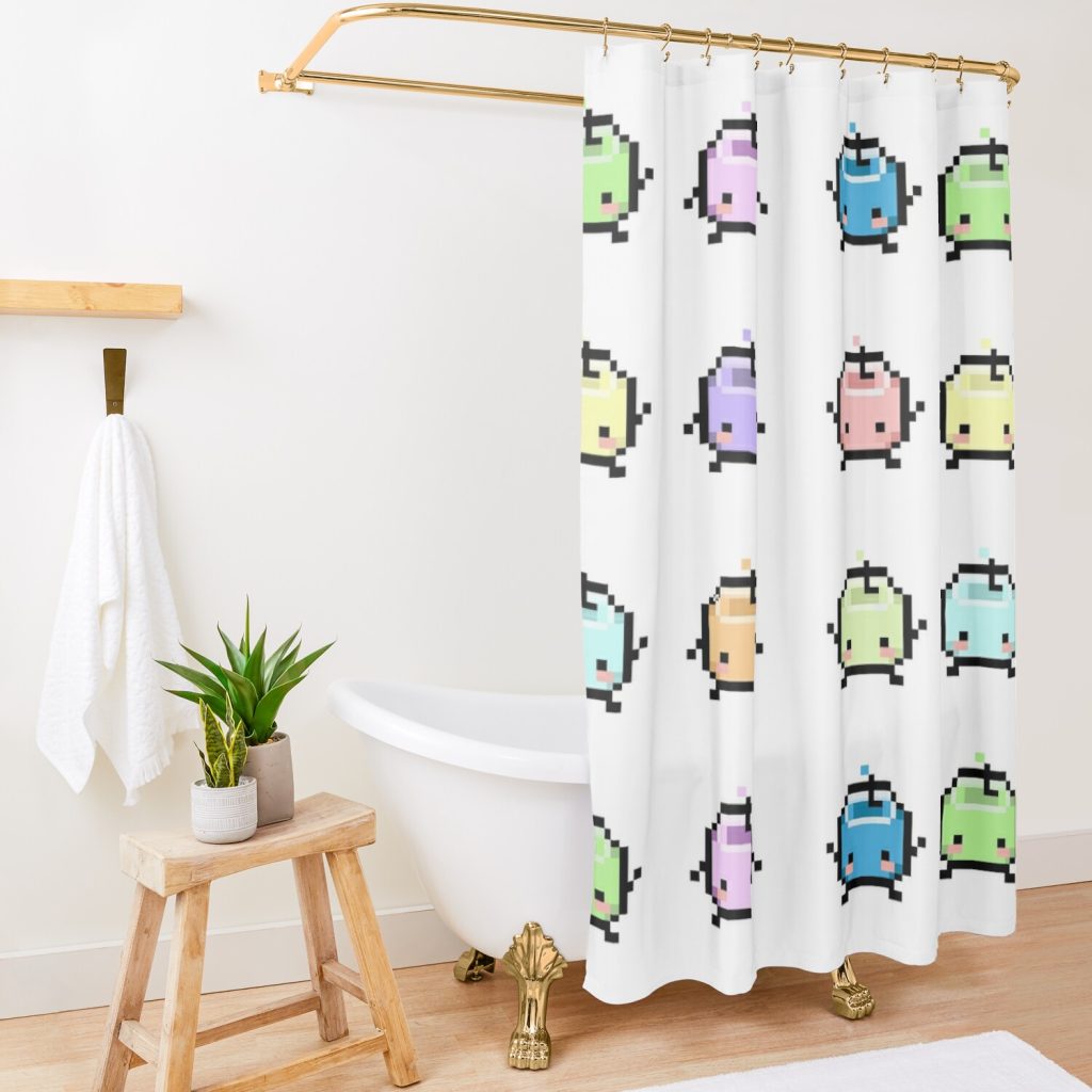 Stardew Valley Pastel Junimos Shower Curtain Official Stardew Valley Merch