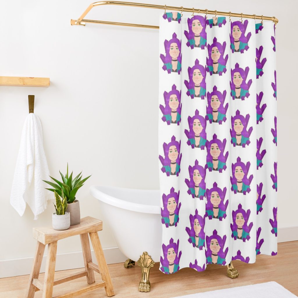 Stardew Valley Amethyst Abigail Shower Curtain Official Stardew Valley Merch