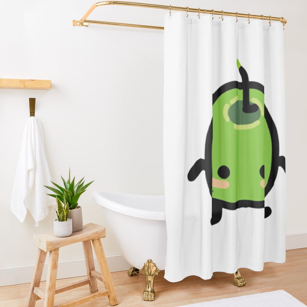 Green Junimo Stardew Valley Shower Curtain Official Stardew Valley Merch