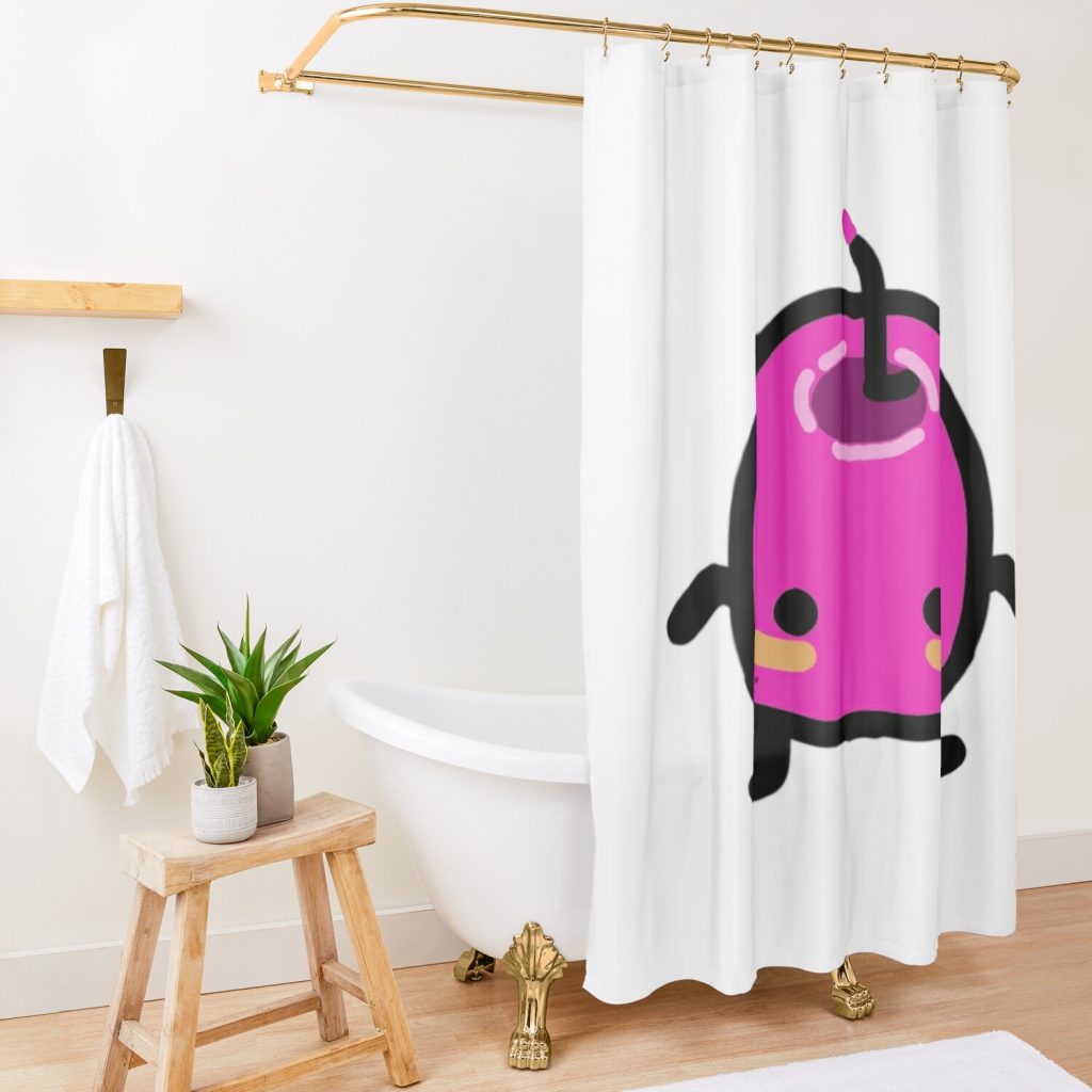 Pink Junimo Stardew Valley Shower Curtain Official Stardew Valley Merch