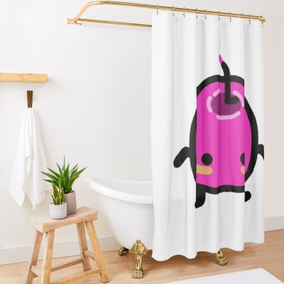 Pink Junimo Stardew Valley Shower Curtain Official Stardew Valley Merch