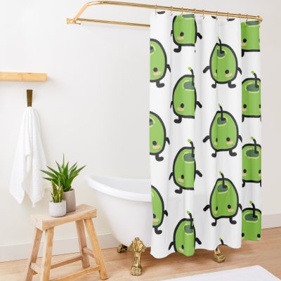 Green Junimo Stardew Valley Shower Curtain Official Stardew Valley Merch