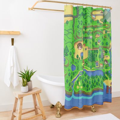 Stardew Valley Map Shower Curtain Official Stardew Valley Merch