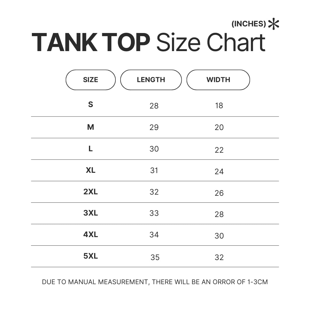 Tank Top Size Chart - Stardew Valley Store