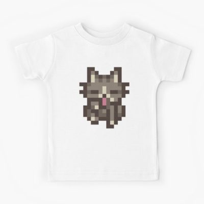 Stardew Valley Grey/Gray Cat Lick Kids T Shirt Official Cow Anime Merch