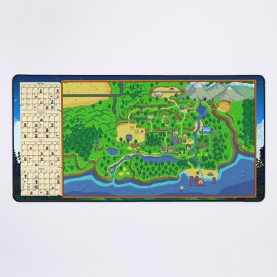 Stardew Valley - Map & Calendar Desk Mat Desk Mat Mouse Pad Official Cow Anime Merch