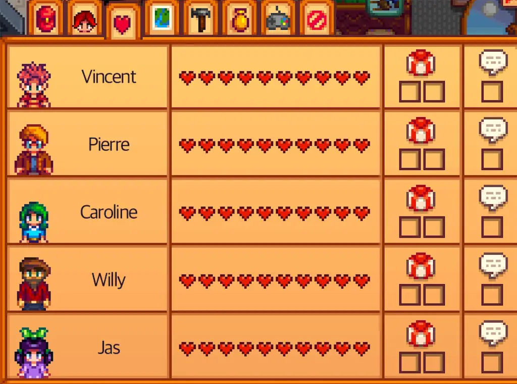 Building Relationships in Stardew Valley